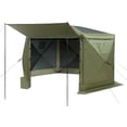 thumbnail image 1 of Olurrisa Pop up Gazebo Screen Tent, 12 x 12 ft Large 6-Sided Camping Canopy Tent with Removable Top & Carry Bag, Screen House Sun Shelter for 8-10 Persons Backyard Patio, Green, 1 of 8