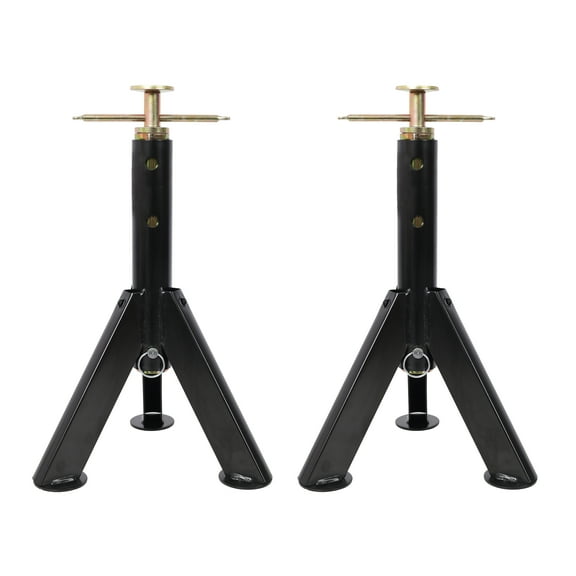 Olurrisa RV Adjustable Telescoping Stabilizer Jack Stand, Supports Stabilizer Jacks,16 to 30 Inches Adjustabe Height,6,000 Pound Capacity,Black Color, 2PACK