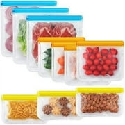 Olurrisa Reusable Gallon Freezer Bags - 3 Pack Reusable Bags LEAKPROOF Reusable Freezer Bags for Marinate Food & Fruit Cereal Sandwich Snack Meal Home Organization Storage 11*11inch