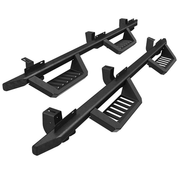 Olurrisa Running Boards for 2007-2018 Jeep Wrangler JK 4-Door, Black Powder Coated Side Steps, Triple-Tube Design, 700LB Capacity, Direct Bolt-On Installation