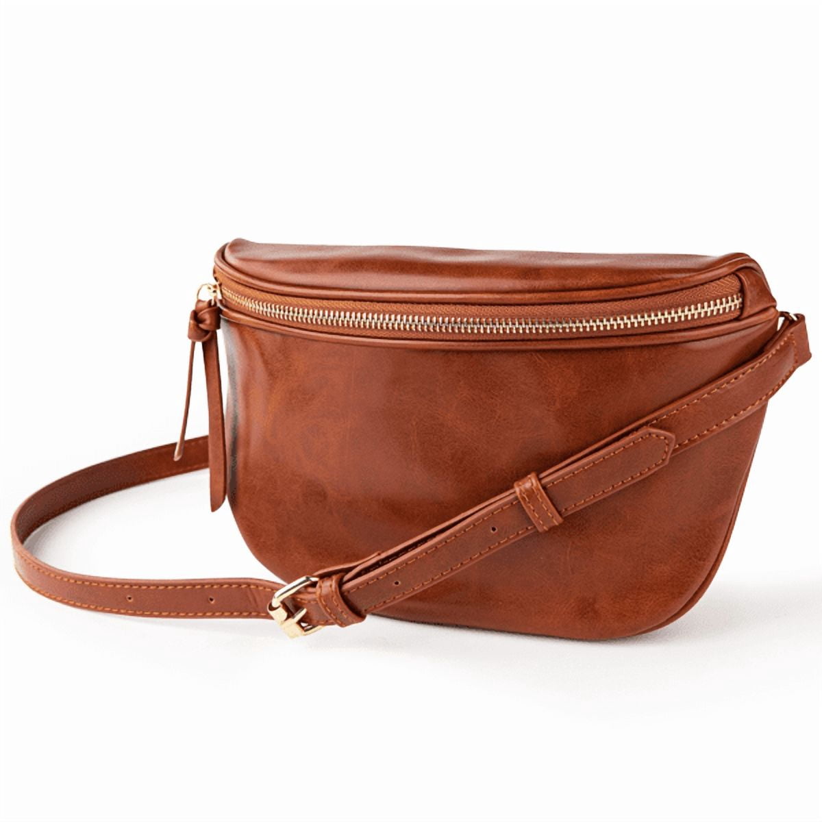 Olurrisa Saddle Crossbody Bags for Women, PU Leather Saddle Satchel Bag Fanny Pack and Cross Body Purse-Brown