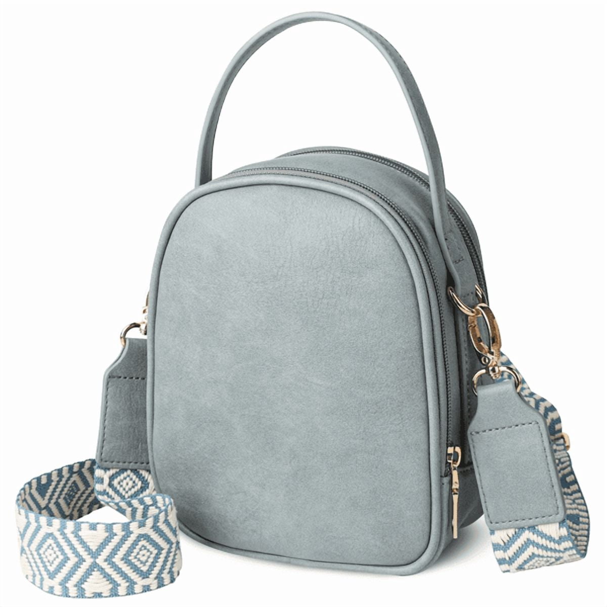 Olurrisa Small Crossbody Bag for Women with Handle and Adjustable Strap, Cell Phone Purse Cross body with 2 Zipper Pockets-Lught Blue