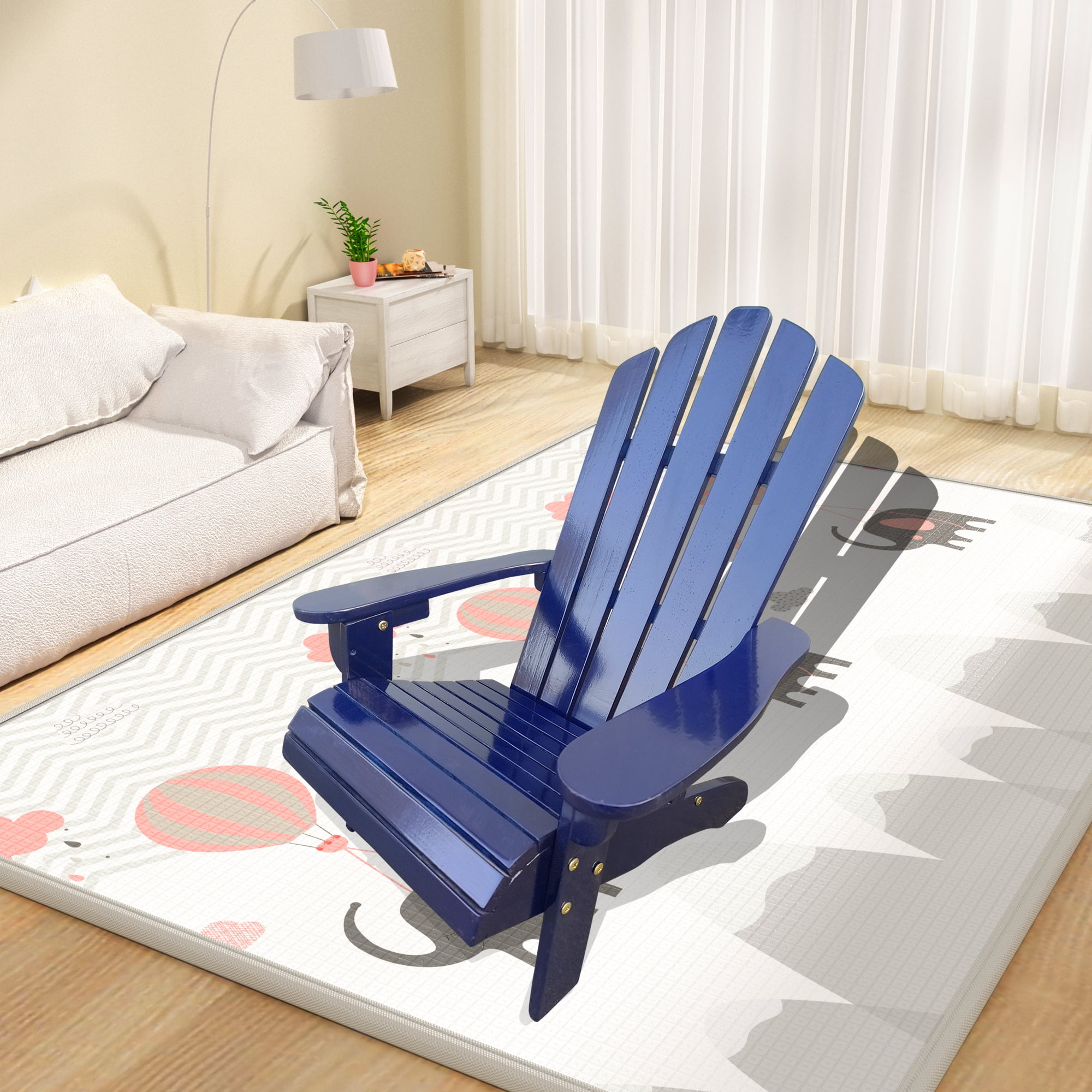 Olurrisa Solid Poplar Wood Adirondack Chair White – Comfortable Patio/Porch/Deck/Garden Chair, Assembly Required