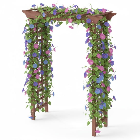 Olurrisa Wooden Arbor 86*63*18 inch, Wedding Arch for Ceremony, Wood Trellis for Plant Climbing, Christmas Decor Pergola for Garden Backyard