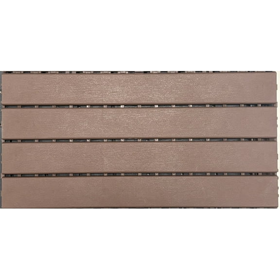 Olurrisa Yard Polypropylene Interlocking Deck Tiles, 24 Pack Patio Deck Tiles, 12"x12" Square Waterproof Outdoor All Weather Use, Patio Decking Tiles For Poolside Balcony Backyard, Red/Brown