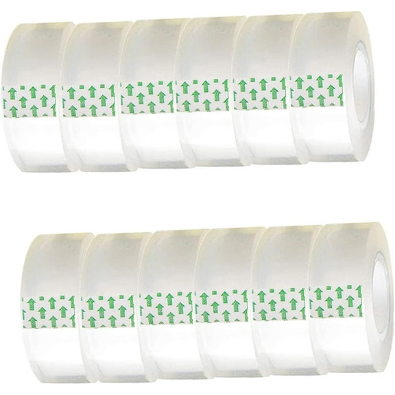 Olurrsia 12 Pack Transparent Tape Clear Tape Refills Rolls Each Roll 3/4 x 1000 Inches, 1 inch Core, for Office, Home, School