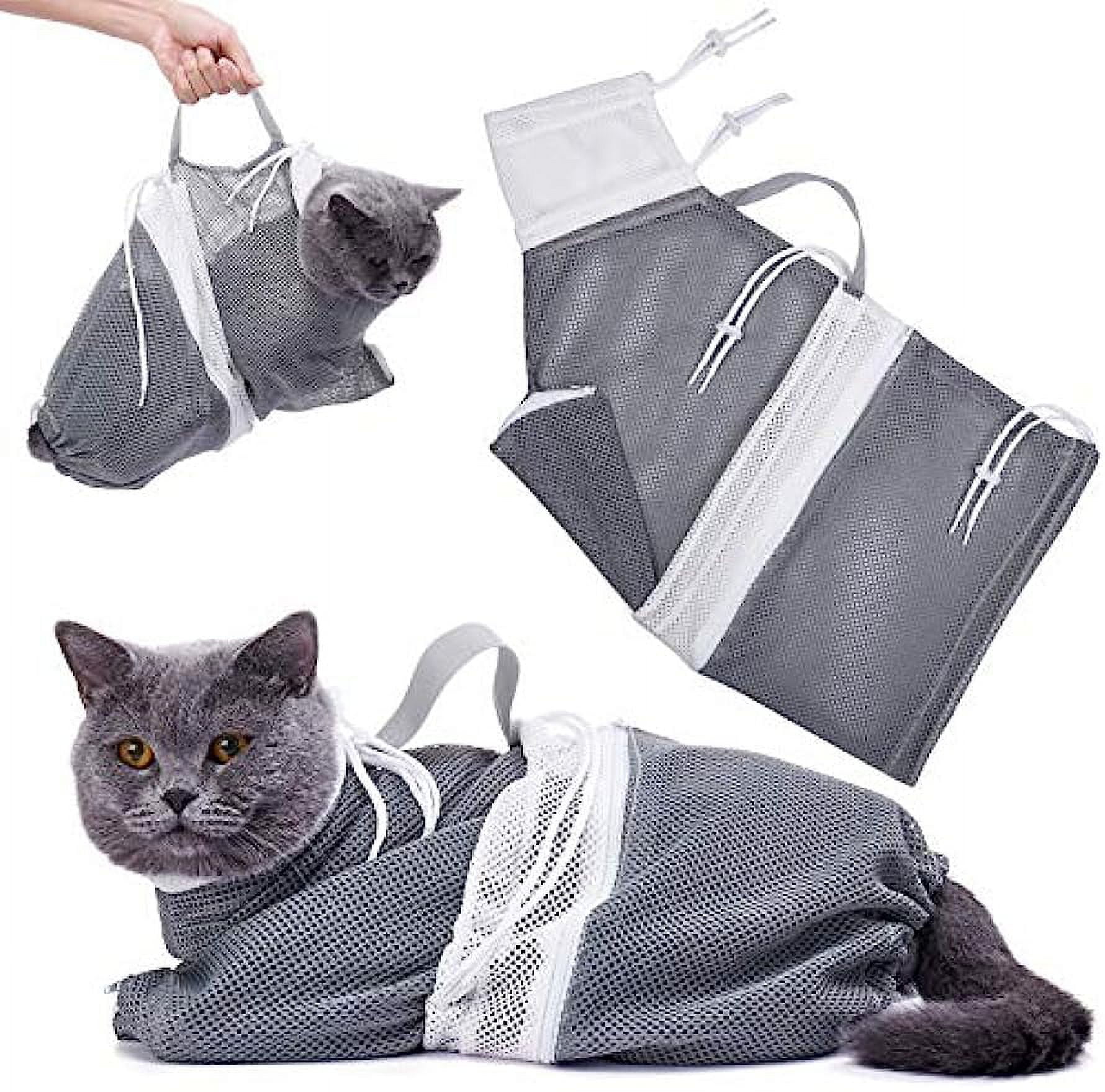Olurrsia Cat Bathing Bag Cat Cleaning Shower Bag- Adjustable Anti-Bite and Anti-Scratch ...