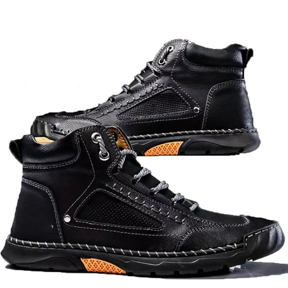 Olveros Boots, Men's Comfortable Handmade Leather Boots – Waterproof, Spacious Toe Box Outdoor Leather Shoes