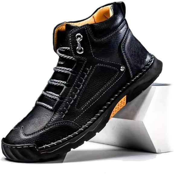 Olveros Boots, Mens Boots Casual, Olveros Men's Comfortable Handmade Leather Shoes, Men Waterproof Boots – Waterproof, Arch Support, Spacious Toe Box