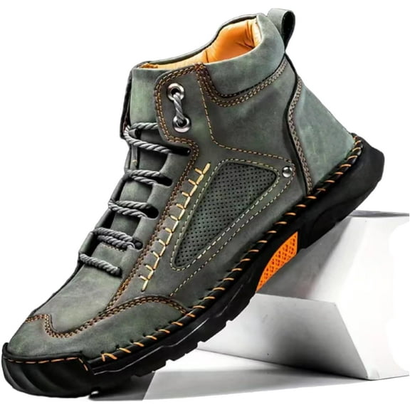Olveros Boots, Mens Boots Casual, Olveros Men's Comfortable Handmade Leather Shoes, Men Waterproof Boots – Waterproof, Arch Support, Spacious Toe Box