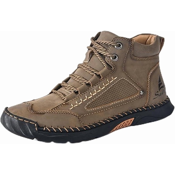 Olveros Boots for Men, Arch Support, Waterproof, Comfortable Handmade Leather Boots, Outdoor Leather Boots Wide