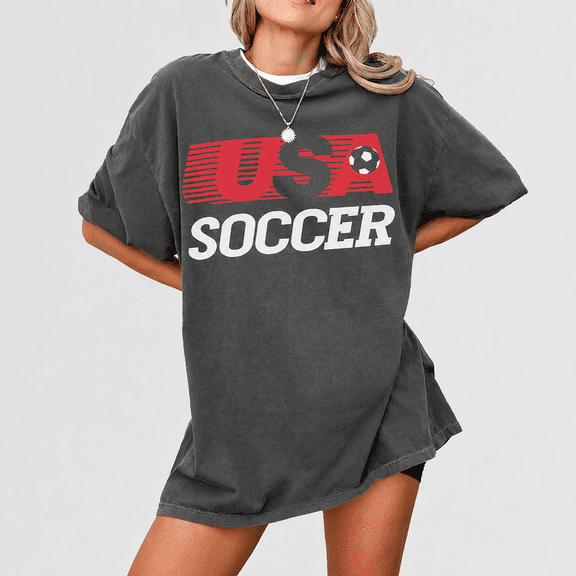 Olvira02 USA Soccer Graphic T-Shirt Patriotic American Flag Sports Fan Vintage Tee,Road To 2026
