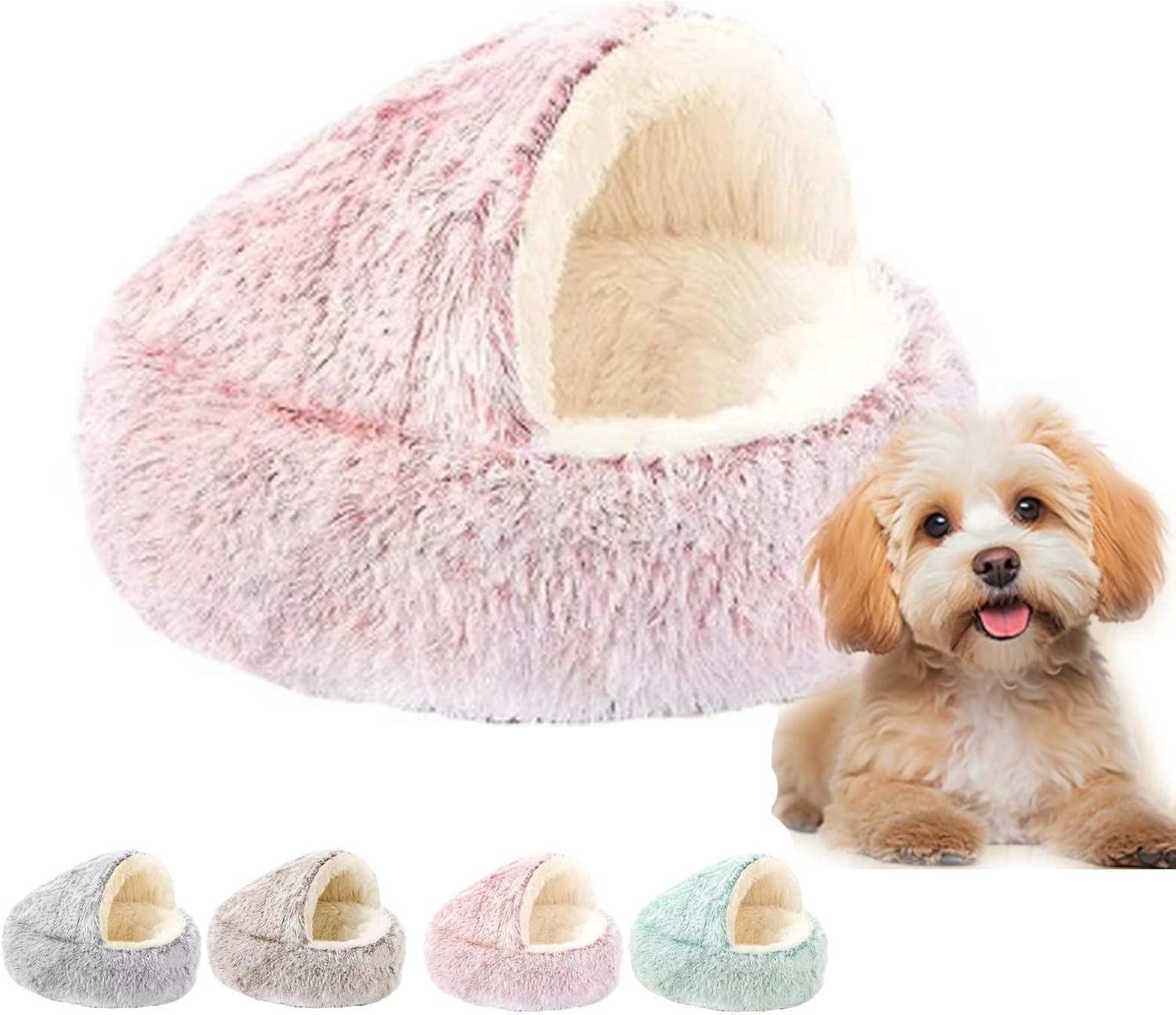 Olvys Cozy Cocoon Dog Bed, Cozy Cocoon Pet Bed for Dogs, Winter Pet Plush Bed, Cat Cave Bed with Cover, Cat Nest Bed