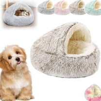 Olvys Cozy Cocoon Dog Bed,  Round Plush Fluffy Hooded Cat Bed Cave, Cozy for Indoor Cats or Small Dog beds, Soothing Pet Beds Doughnut Calm Anti-nxiety Dog Bed - Waterproof Bottom Washable