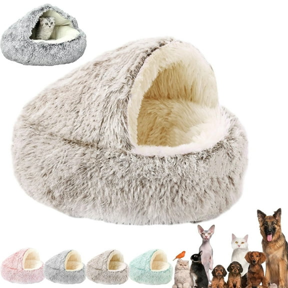 Olvys Cozy Cocoon Dogs Bed, Cocoon Dog Bed with Cover Cave, Comfy Cocoon Pet Beds, Plush Dogs Beding Cave for Small Medium Large for Dogs/Cats,Washable Cat Bed,Non-Slip Bottom
