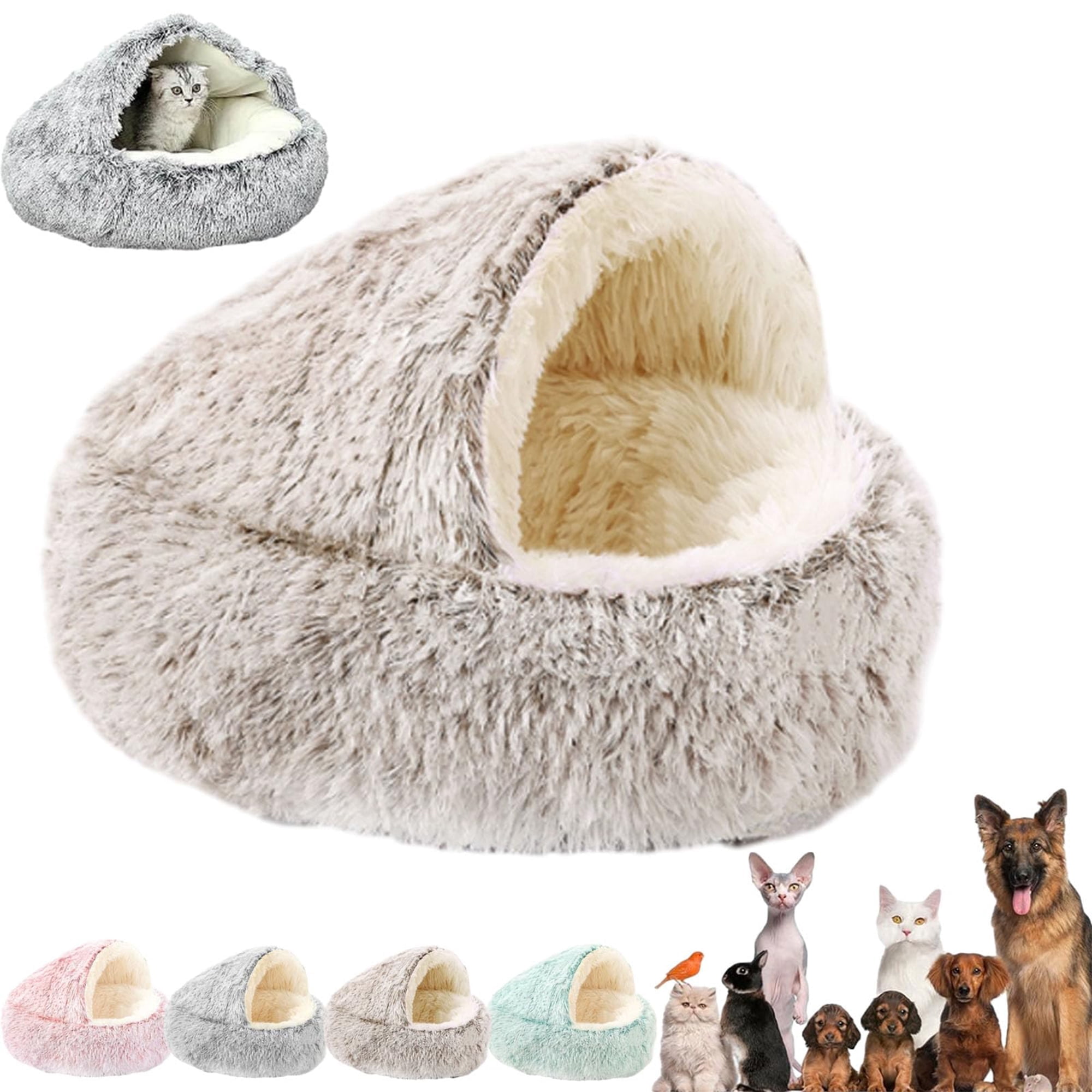 Cozy Cocoon Dogs Bed, Cocoon Dog Bed with Cover Cave, Comfy Cocoon Pet Beds, Plush Dogs Beding Cave for Small Medium Large for Dogs/Cats,Washable Cat Bed,Non-Slip Bottom