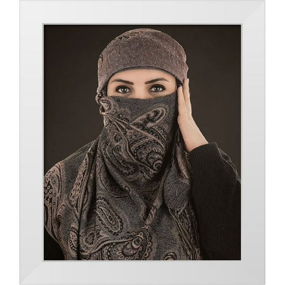 Olwy, Moutaz 20x23 White Modern Wood Framed Museum Art Print Titled - Arabian Eyes