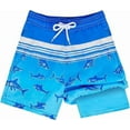 thumbnail image 1 of OlyPegic Boys Swim Trunks with Boxer Brief Liner Compression Boy Bathing Suit Quick Dry Beach Swimsuit Toddler Swim Shorts, 1 of 6