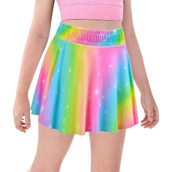 OlyPegic Girls Tennis Skirt with Pocket Shorts Toddler Kids Athletic Skorts Sports Golf Running Workout Flowy Skirt 4-9Y