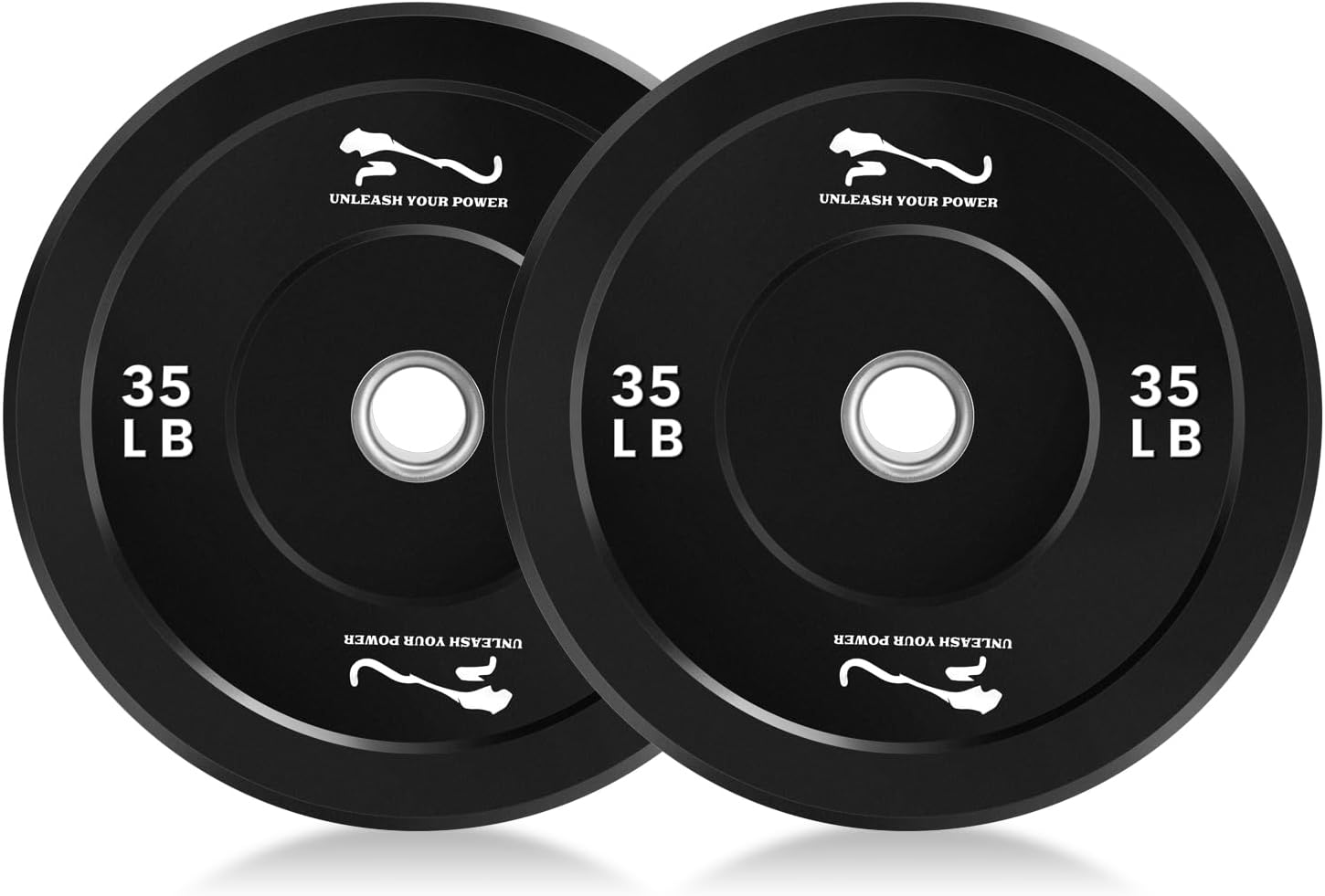 Olym-Pic Bumper Plates Set, 2-Inch Universal Fit Rubber Weight Plates with Steel Insert for Home Gym & Strength Training