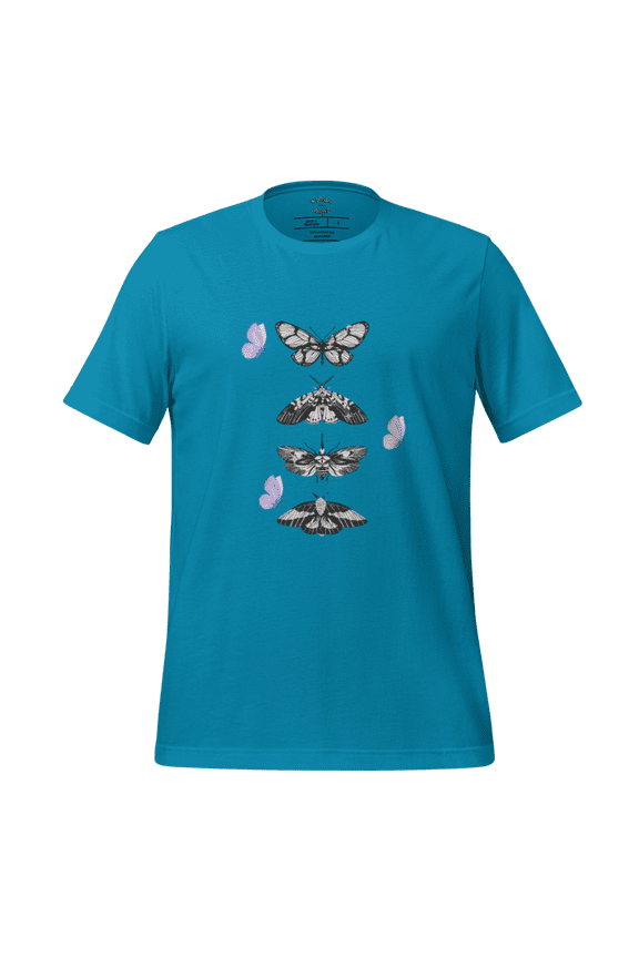 - Unisex t-shirt -Butterflies (Aqua, 2XL)