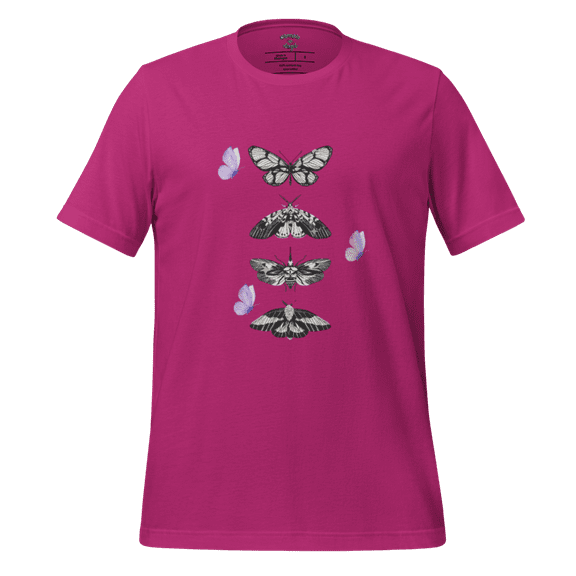 Olympia Angel - Unisex t-shirt -Butterflies (Berry, S)