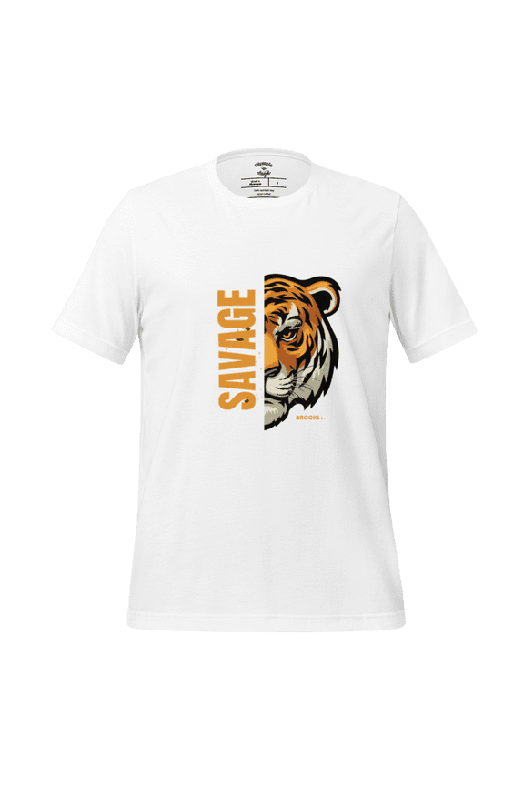 - Unisex t-shirt - Savage Lion (White, L)