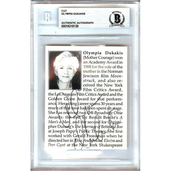 Olympia Dukakis Signed Autograph Cut Signature Moonstruck BAS Encased 8139