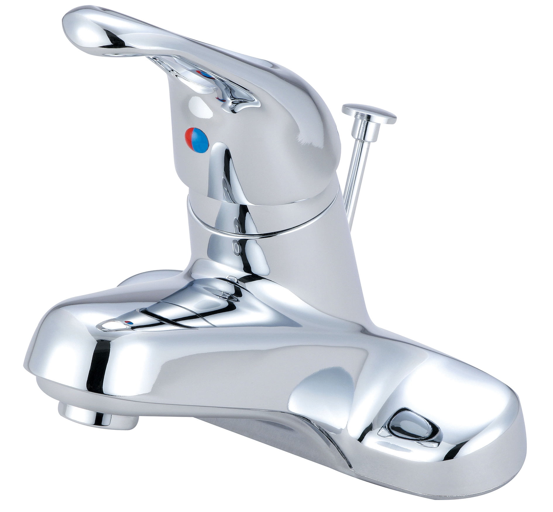 Chrome Single Handle Centerset Bathroom Faucet with Drain Assembly