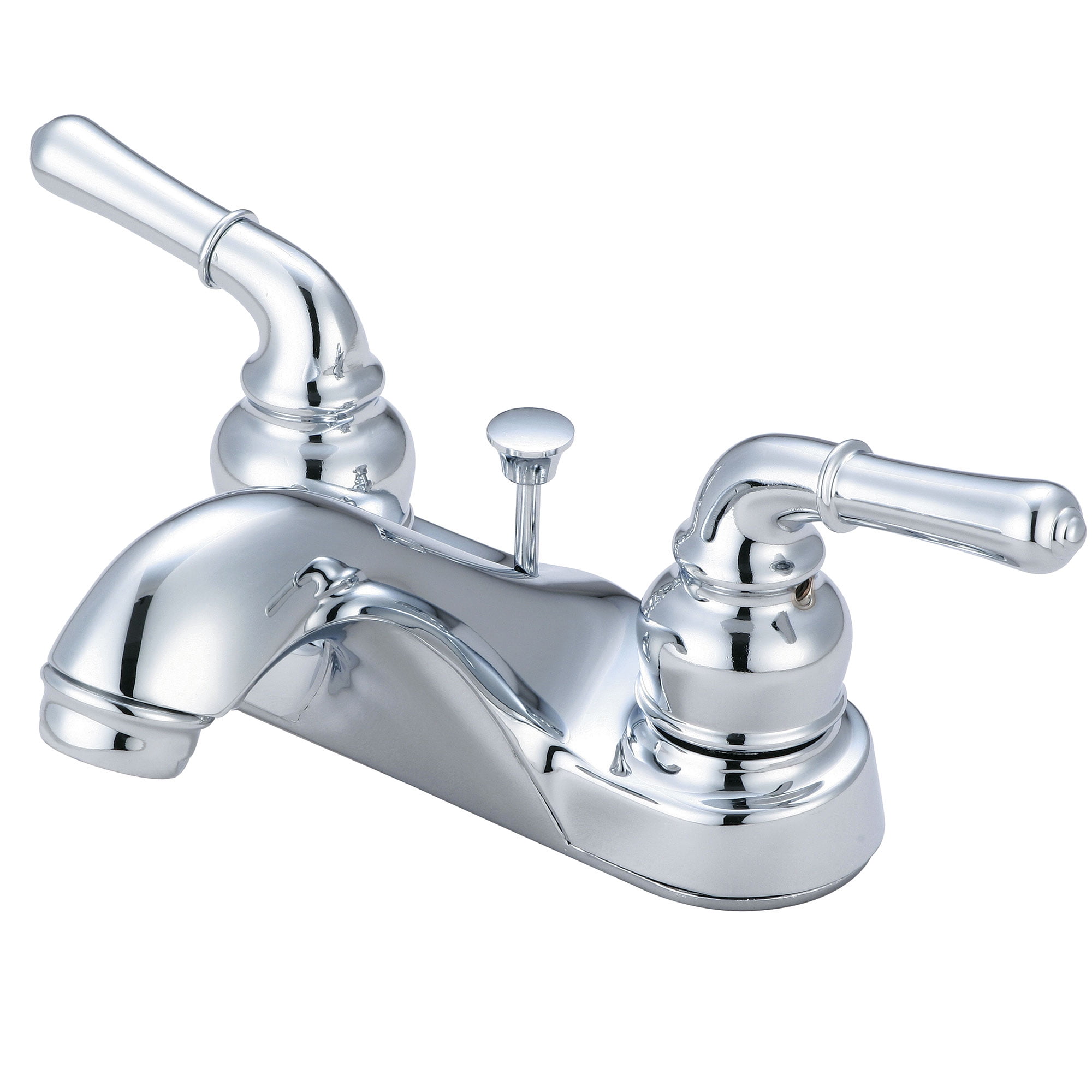 Chrome Centerset Bathroom Faucet with Lever Handles