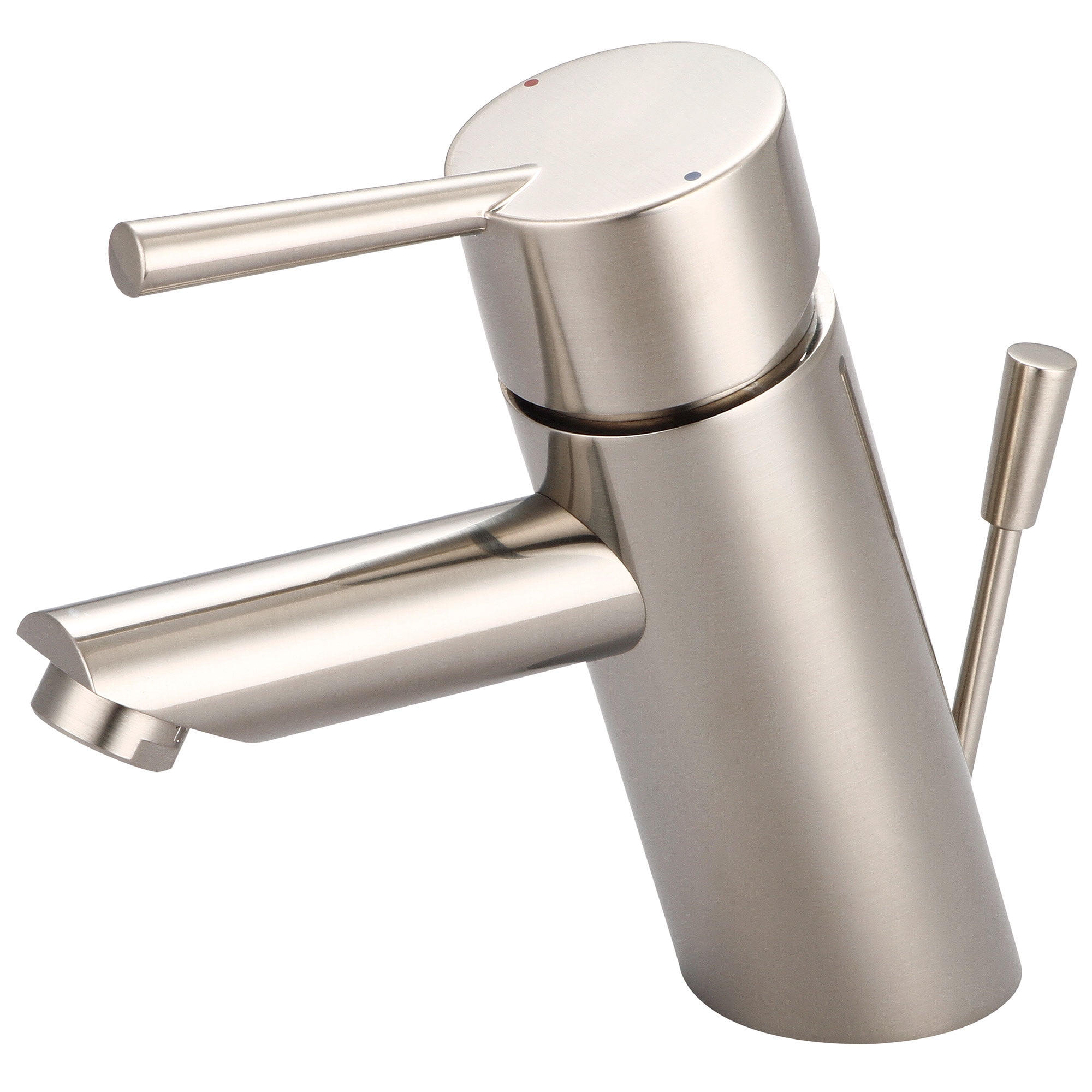Olympia Modern Sleek Single-Handle PVD Brushed Nickel Bathroom Faucet