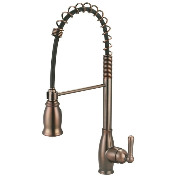 Olympia K-5045-ORB 1.5 GPM Single Handle Pre-Rinse Spring Pull-Down Kitchen Faucet, Oil Rubbed Bronze