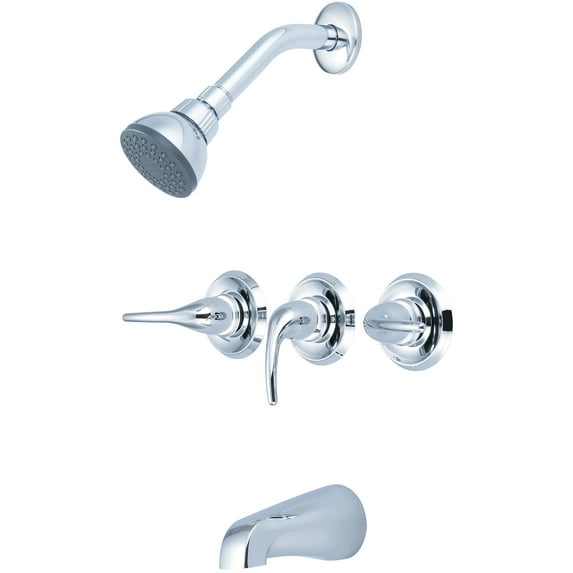 Olympia Faucets Triple Lever Handle Tub and Shower Faucet