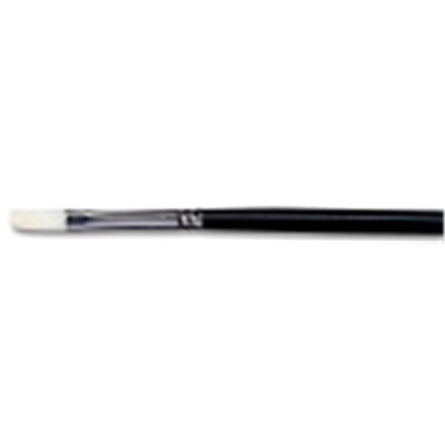 Olympia Interlocked Pure White Hog Bristle Long Paint Brush Set - Assorted Size, Black, Set - 6