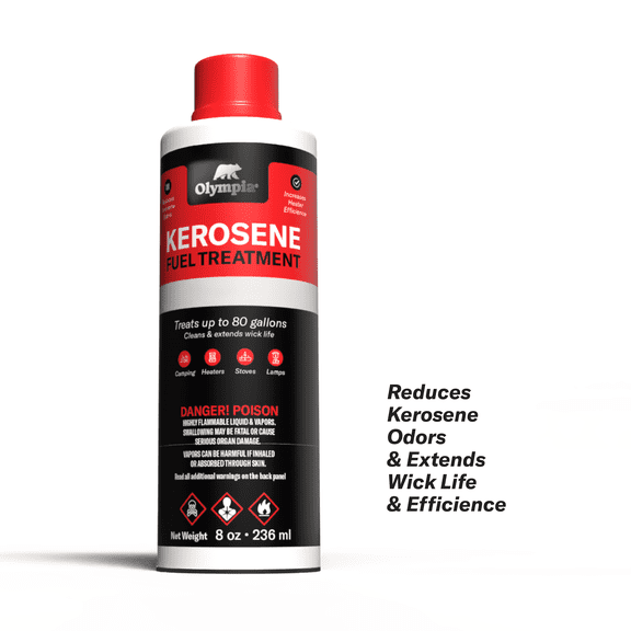 Olympia Kerosene Fuel Additive 8oz - Moisture Absorption & Odor Reduction for Indoor Wick Heaters