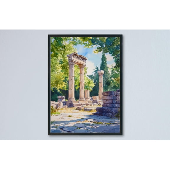 Olympia Poster Greece Travel Print Wall Art Home Decor Gift Greek Site Souvenir Ancient Ruins History Wall Decor Hanging, Poster Only