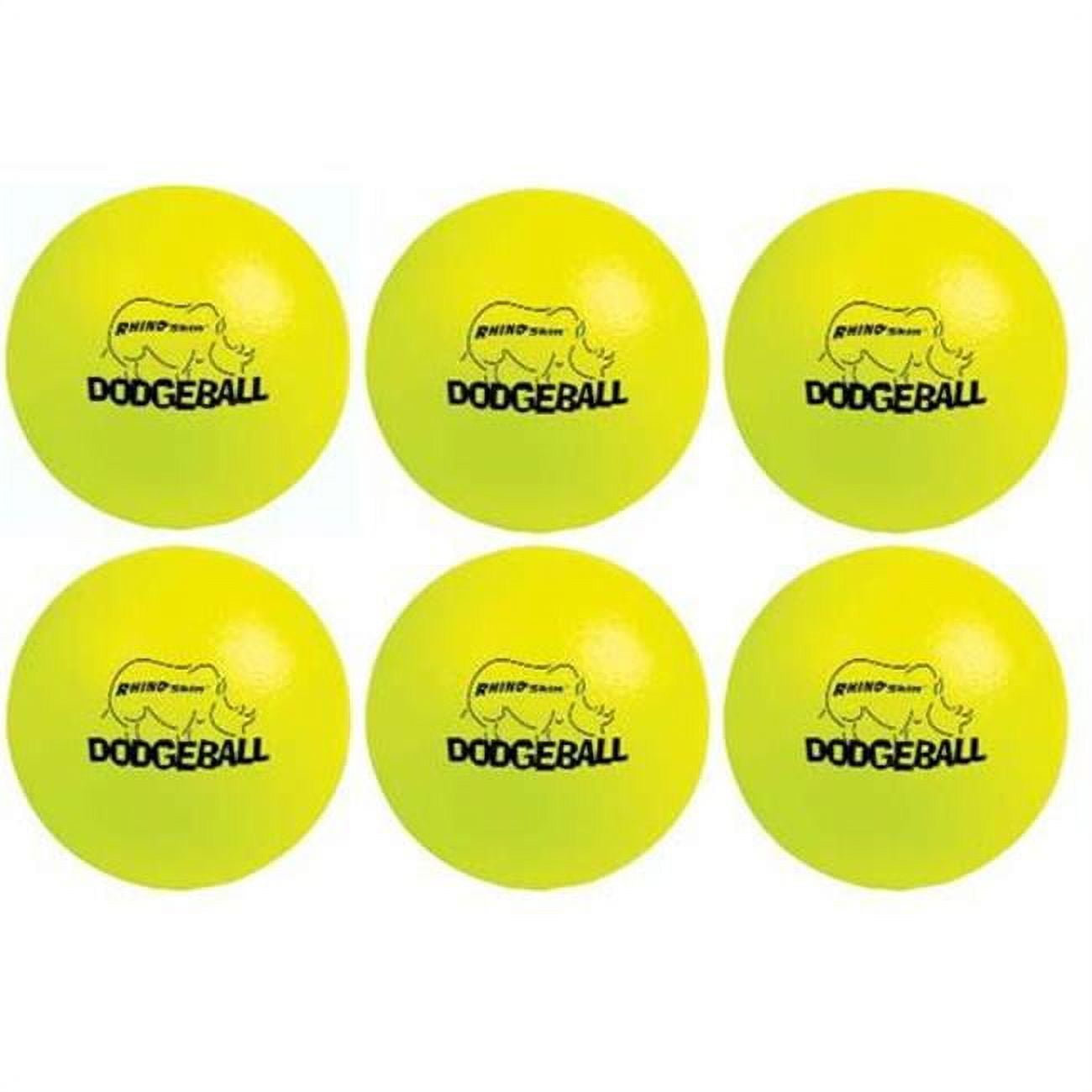 Olympia Sports BL281P Rhino Skin Dodgeballs Neon Yellow Set of 6