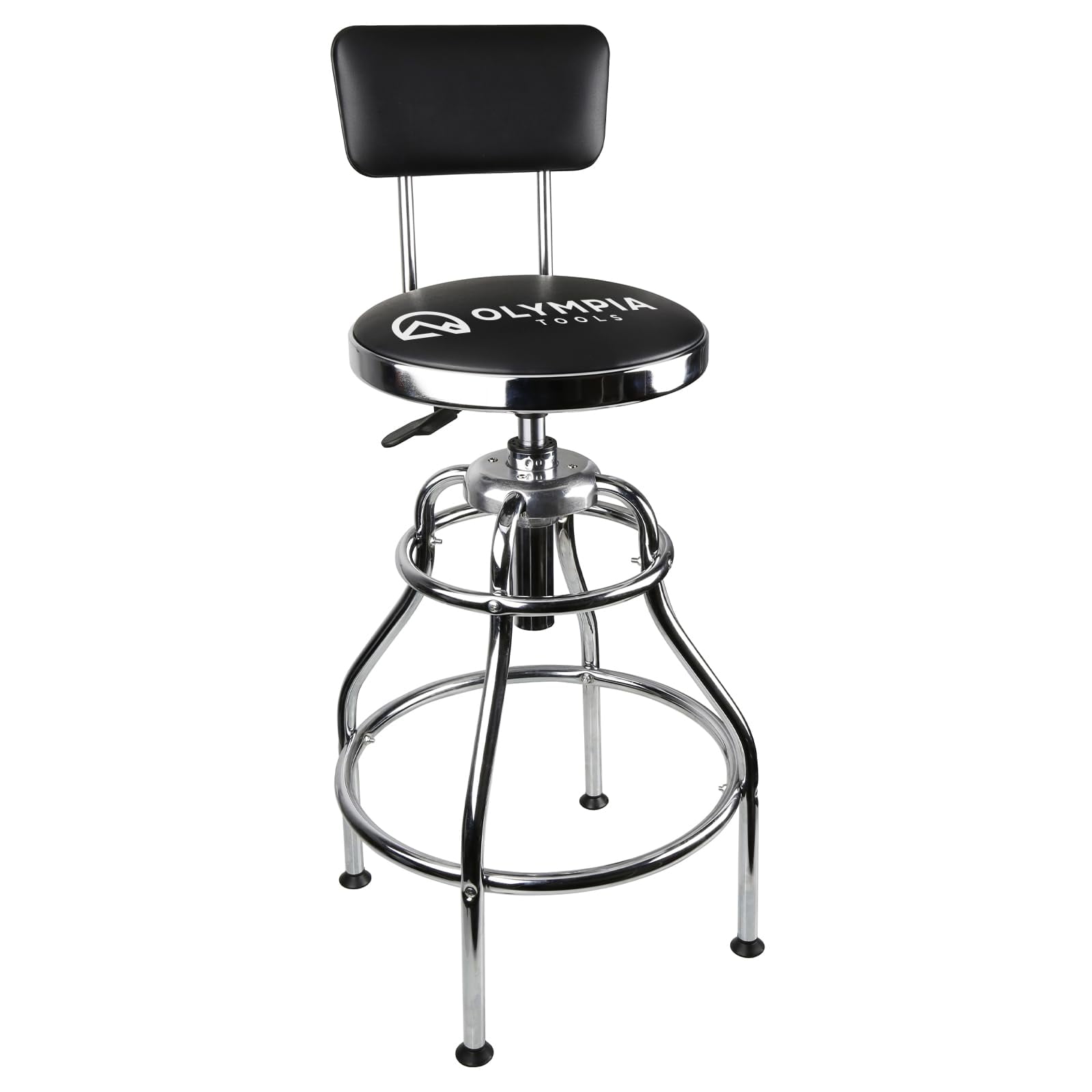 Black Adjustable Hydraulic Steel Work Stool with Vinyl Seat