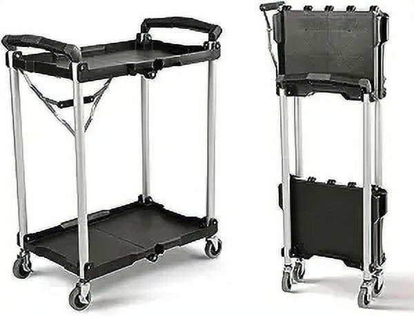 Olympia Tools Pack-N-Roll Folding Collapsible Service Cart, Black, Model 89-356
