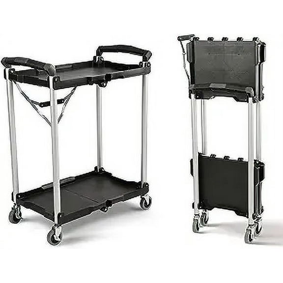 Olympia Tools Pack-N-Roll Folding Collapsible Service Cart, Black, Model 89-356