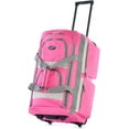 thumbnail image 1 of Olympia U.S.A. 22" 8-Pocket Wheeled Rolling Duffel Bag Water Resistant Luggage Lightweight for Travel, Hot Pink, 1 of 5