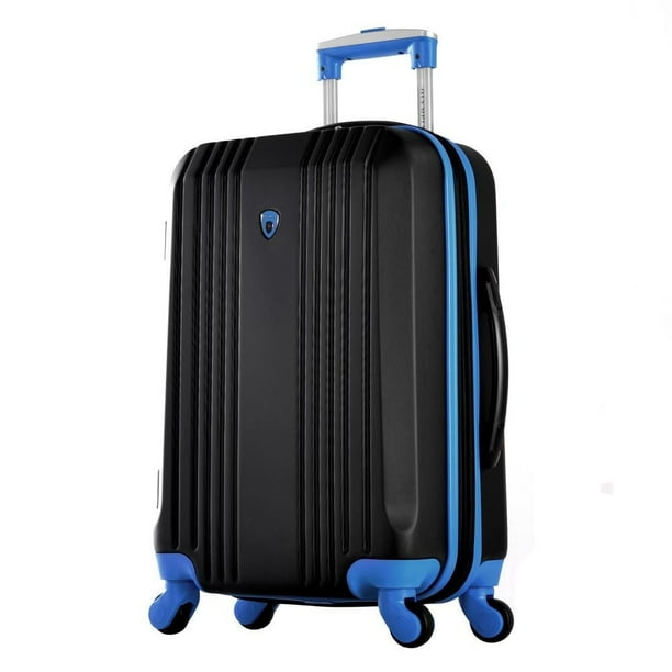 Olympia U.S.A. Apache Carry-On Spinner Luggage, Black/Blue with