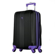 Olympia U.S.A. Apache Expandable Hardside Carry-On Luggage Spinner Suitcase with Laptop Compartment, Black/Purple