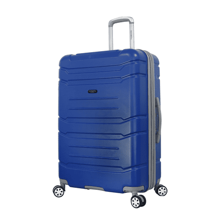 Olympia U.S.A. Denmark 22 Inch Expandable Lightweight Carry On Suitcase Hardside Double Spinner Wheel Luggage Suitcase with Locking System and Hidden Laptop Compartment Navy