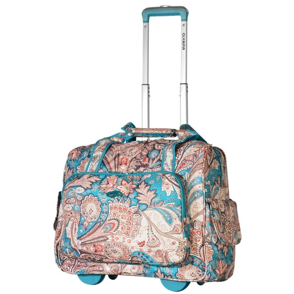 Olympia U.S.A. Fashion Rolling Tote Bag Small Carry-On Luggage, Paisley