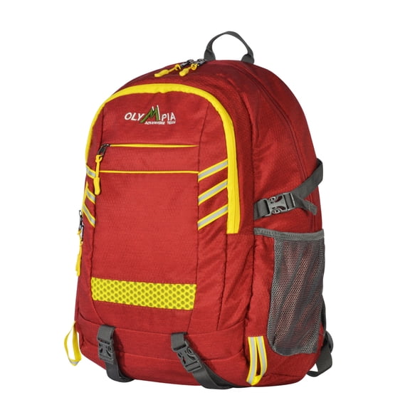 Olympia U.S.A. Huntsman Travel Backpack/Backpack for School with Laptop Compartment, Red/Yellow