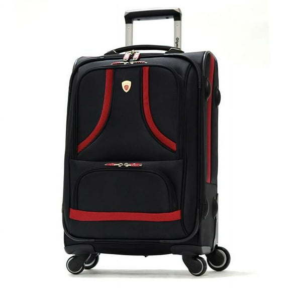Olympia USA OF-8625-BK-WN 25 in. Yuma Spinner Luggage - Black & Wine, Medium