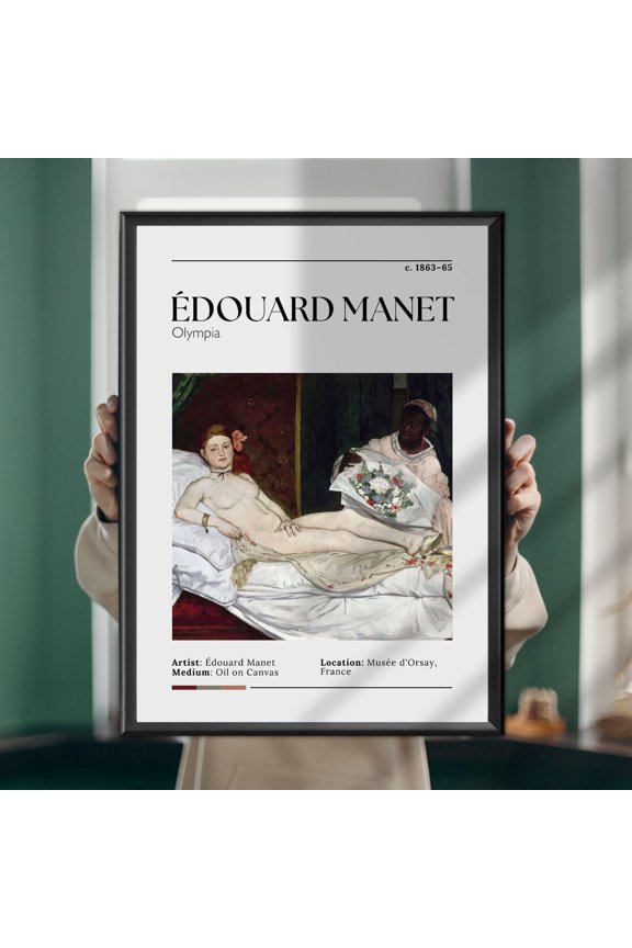 Olympia - Édouard Manet Art Print, Famous Painting, Impressionist Masterpiece, Poster Only