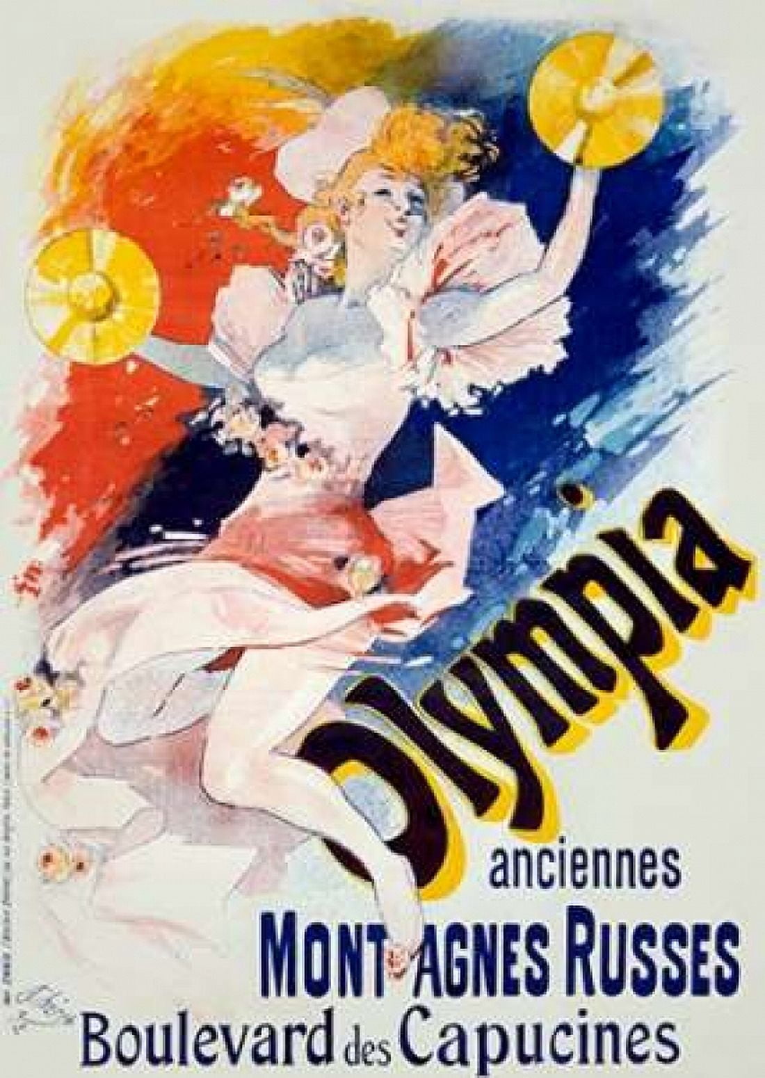 OlympiaAnciennes Montagnes Russes Canvas Art - Jules Cheret (20 x 28)