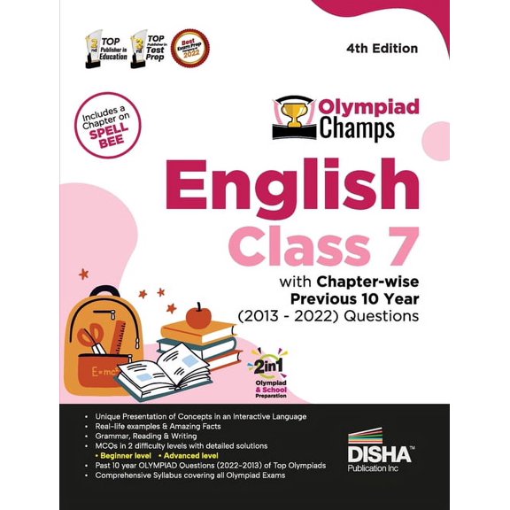 Olympiad Champs English Class 7 with Chapter-wise Previous 10 Year (2013 - 2022) Questions 4th Edition Complete Prep Gui, (Paperback)